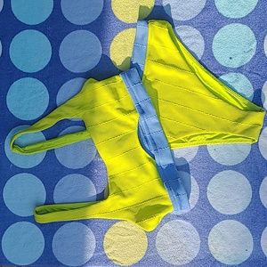 Neon Yellow & Blue Bikini Set